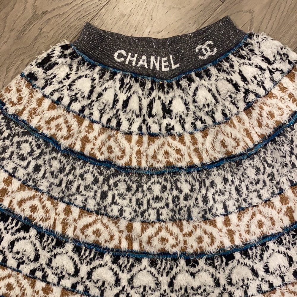 Chanel skirt knitwear cashmere wool size 40